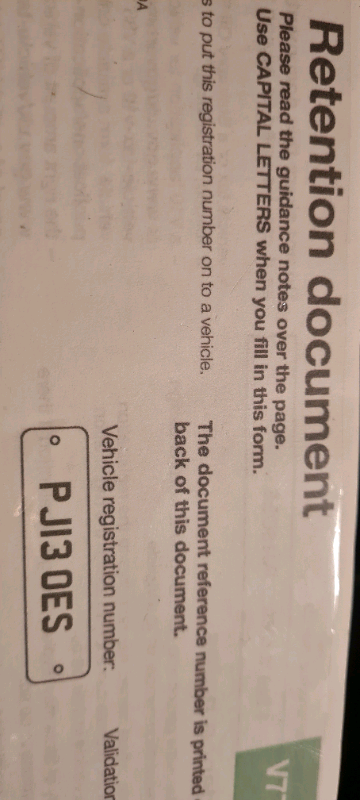 Cherished Number Private Personal plate PJ13OES