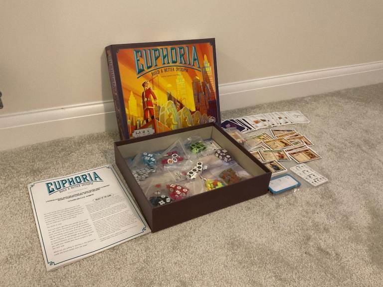 Board Game: Euphoria: Build a Better Dystopia (2013)  2-6 Players Age 13+ (Like New)