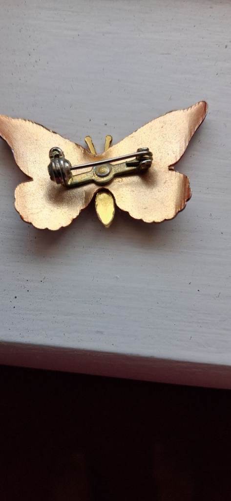 Vintage Gold Tone Butterfly Brooch