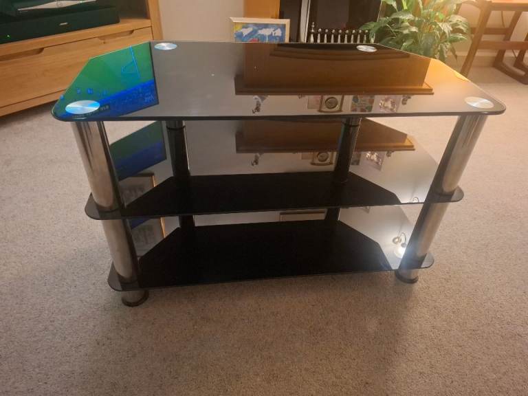Smoked glass tv stand