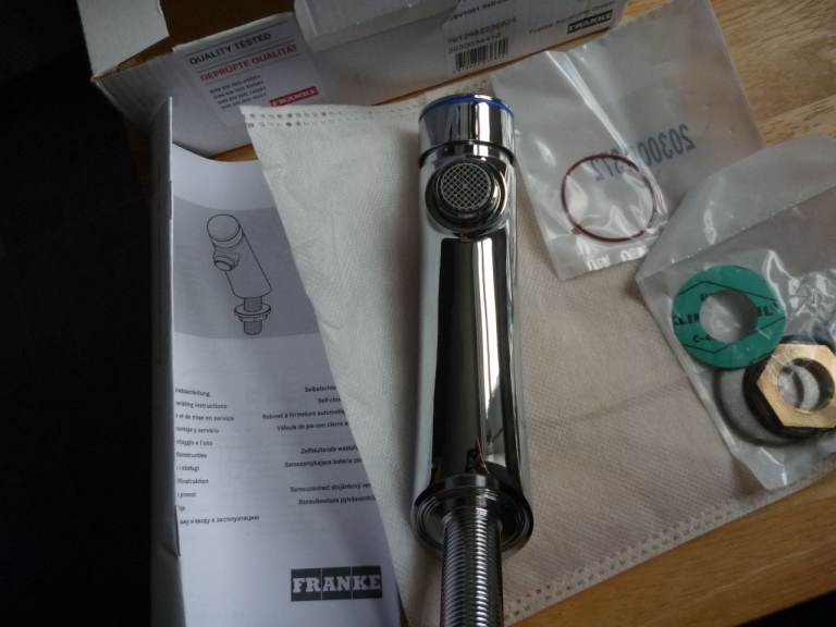 Franke-Self-Closing Pillar Tap for Pre Mixed Water F3SV1001-Chrome-NEW