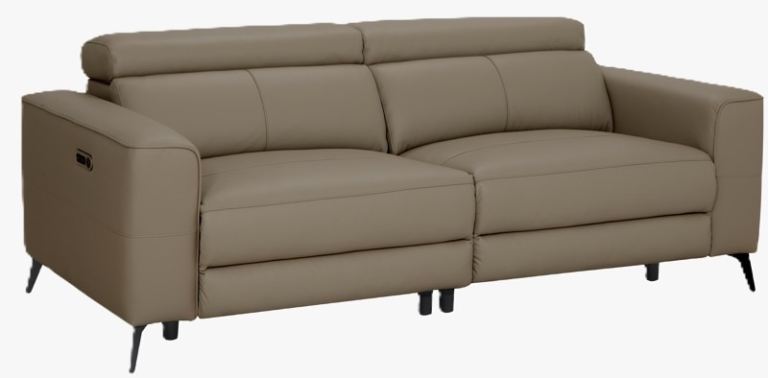 Modern taupe Leather Recliner Sofa and Armchair Set