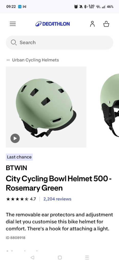 Btwin ladies bike helmet 