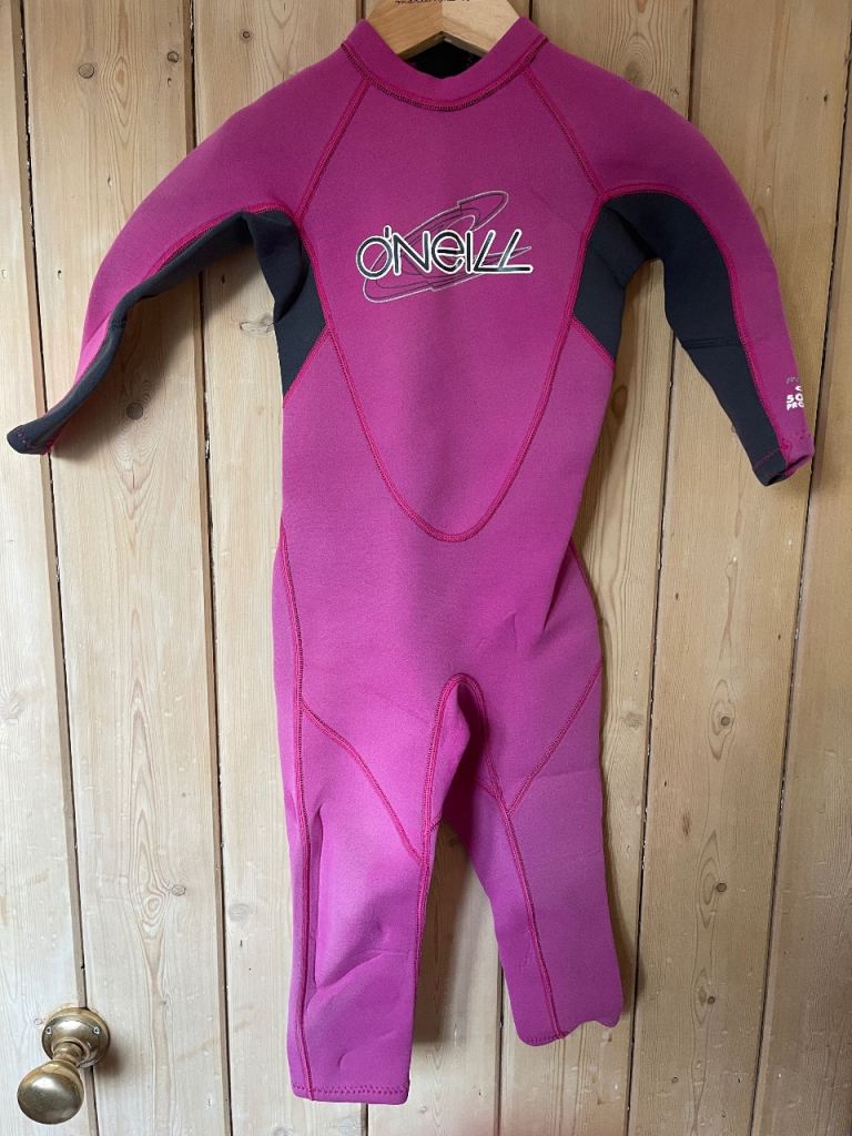 O’Neill Toddler Wetsuit Pink Black Size 3 Long Sleeve Full Suit