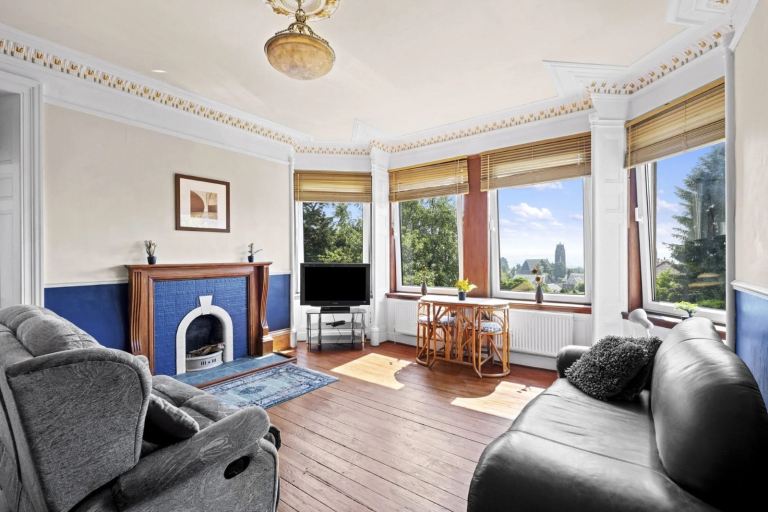 Delightful upper Victorian apartment in sought after Crieff, Perthshire, Scotland. Re-slated roof.