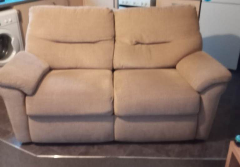 2 seater sofa beige