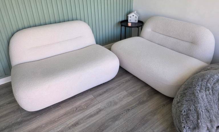 2 x Next Boucle Otis Sofa 2 Seater