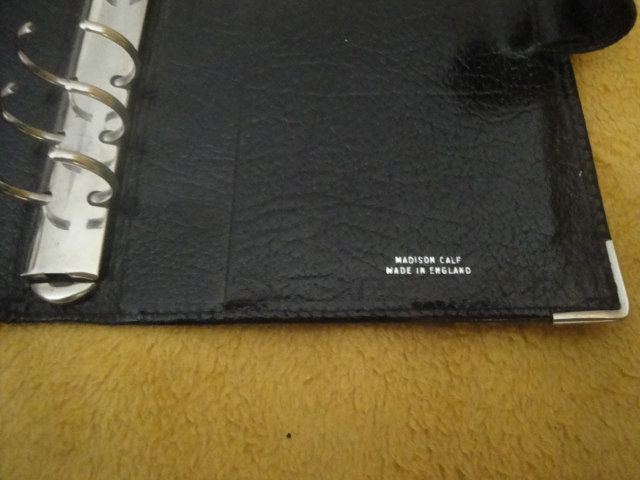 Madison Calf Black Leather Filofax-Type Personal Size Organiser