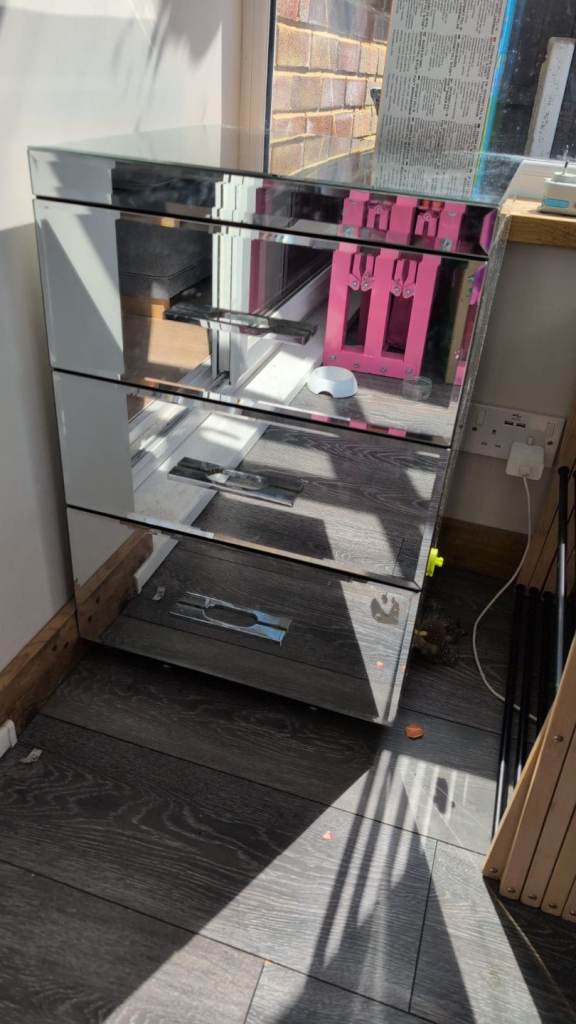 Mirrored bedside table
