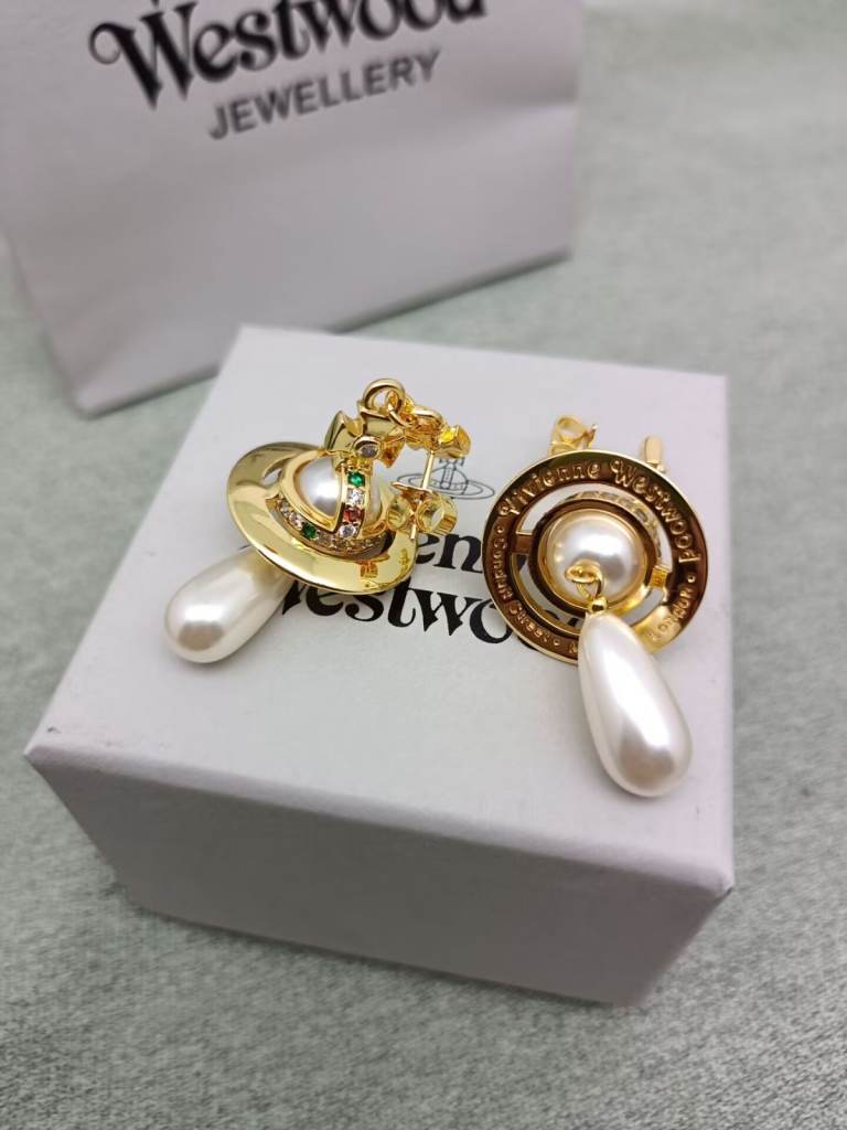 Vivienne Westwood Gold Pearl Drop Earrings - As Good As New