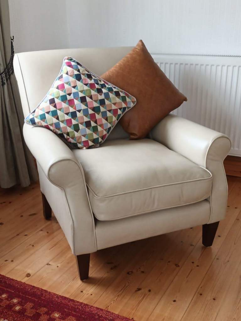 SOLD - Laura Ashley Leather Wessex Club Chair - In Excellent Condition