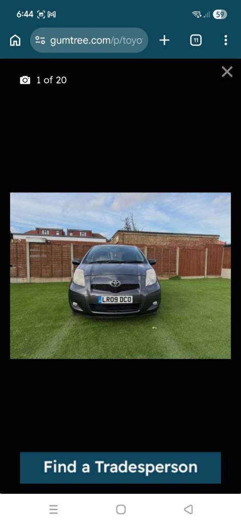 Toyota, YARIS,2009, Manual, 1329 (cc) 5 doors