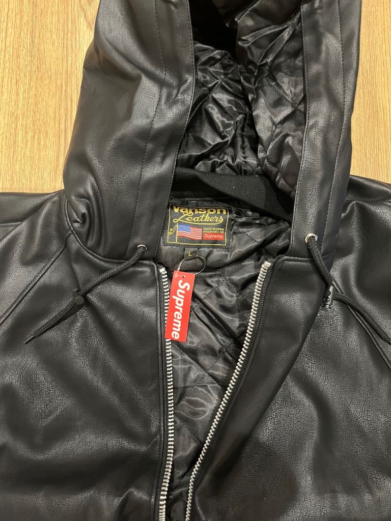 Supreme x Vanson leather hooded jacket 