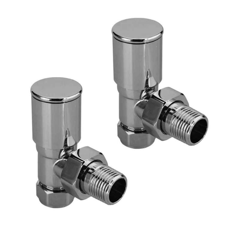 image for New Modern Angled Radiator Valves - Pair