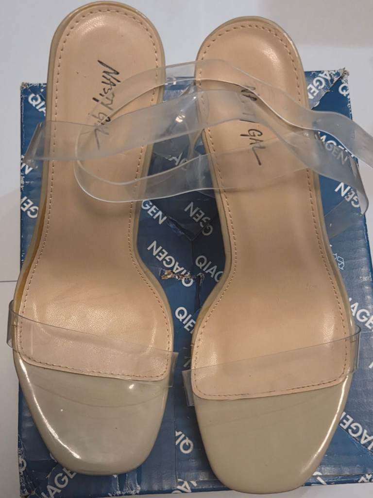 Nasty Girl High Heel Size 6 Nude Beige Strappy Sandals