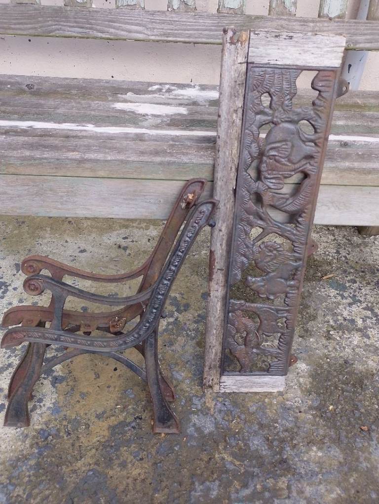 Children's cast iron garden bench set
