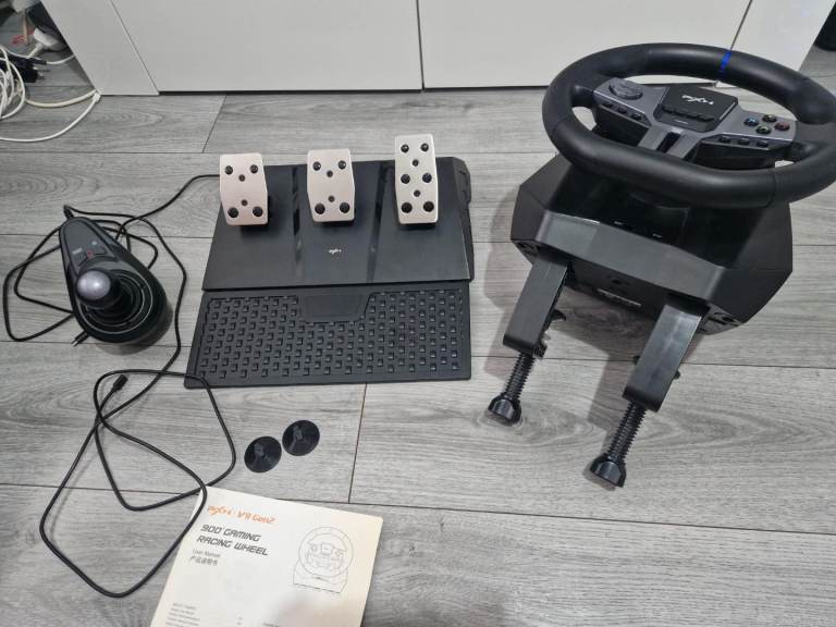 PXN V9 STEERING WHEEL,PEDALS AND GEAR SHIFTER