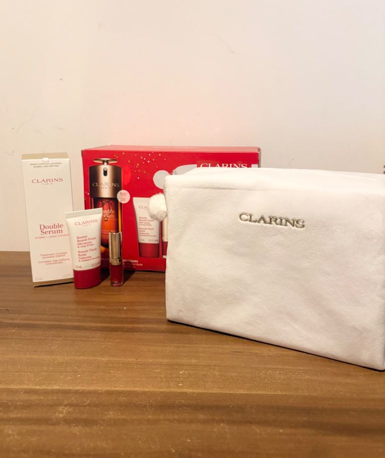 Clarins Double Serum Collection Set NEW worth £108 Flash Balm Lip Comfort Oil