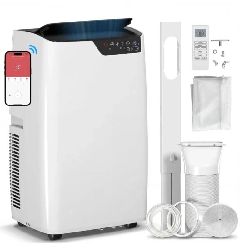 Portable Air Conditioner 14000BTU with Remote & Accessories