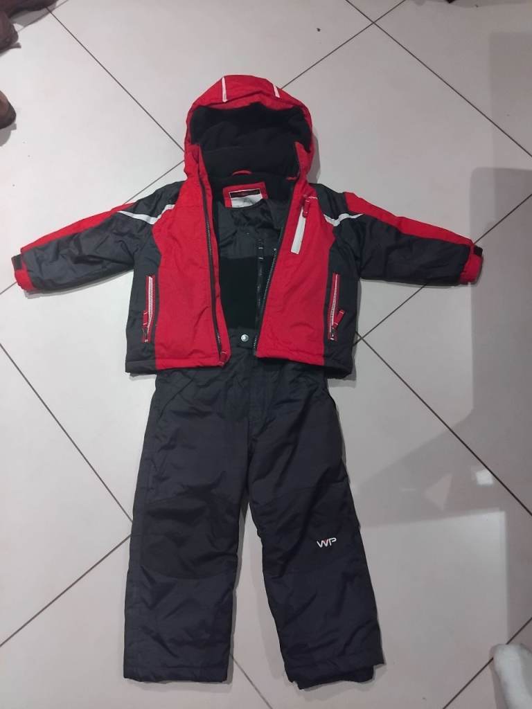 Kids Red & Black Ski Jacket and Trousers – Fair Condition
