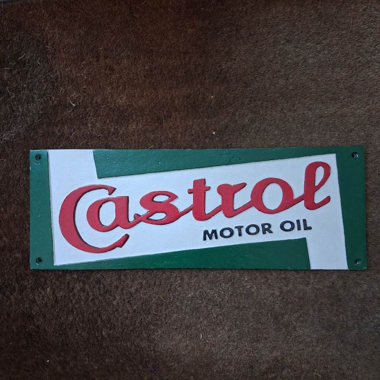 Castrol Motor Oil Cast Iron Sign - Like New 