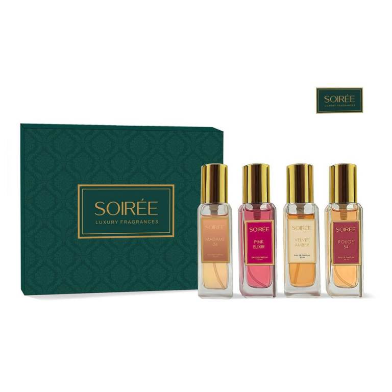 Soiree Luxury Fragrance Gift Set For Her - 4 x 20ml Eau De Parfum - New & Boxed