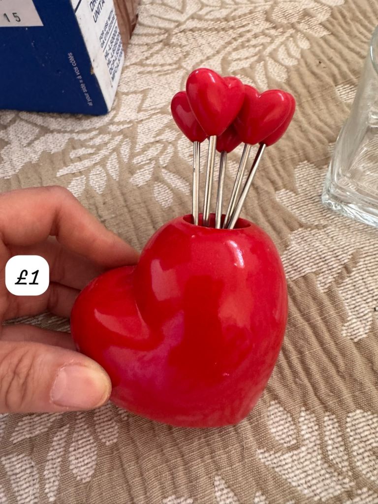Heart Shaped Cocktail Sticks Holder with Sticks
