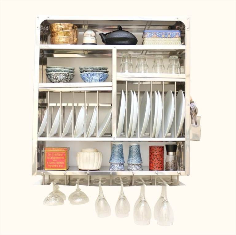 Stainless Steel Wall-Mounted Dish Rack & Storage Shelf - MUMBAI NEW