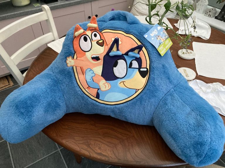 Bluey faux rabbit fur child backrest - brand new with tags