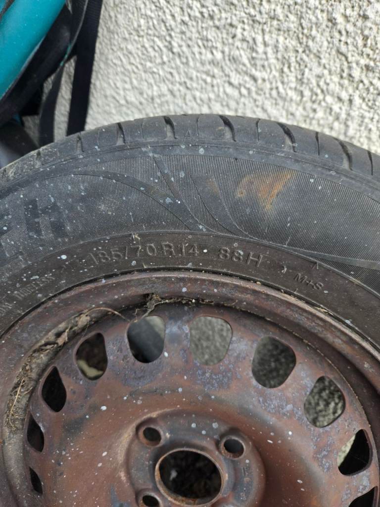 Car tyre almost brand new