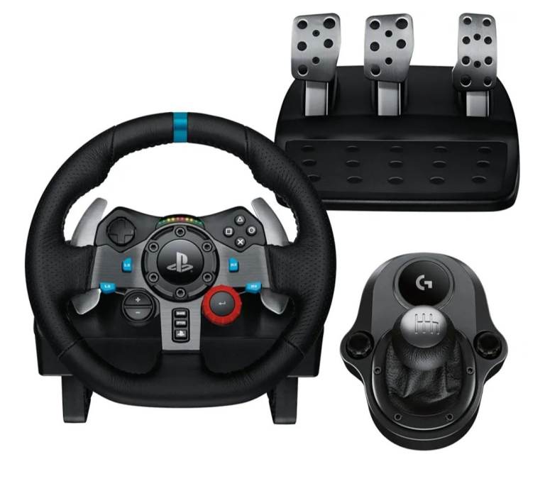Logitech g29 racing wheel and pedal set with gear shift