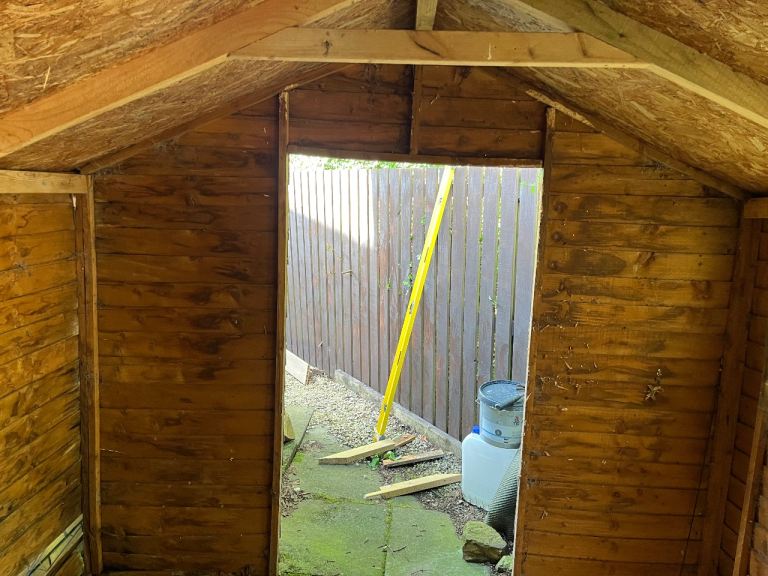 Wooden garden shed