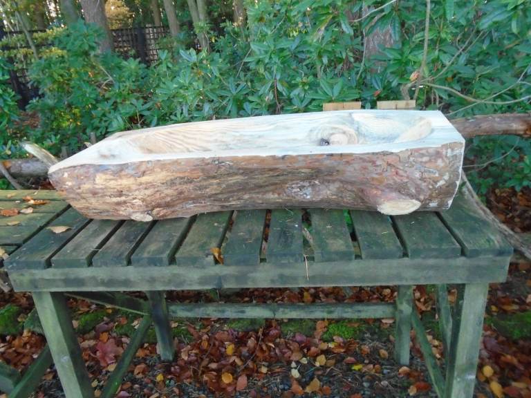 LARGE LOG PLANTER ,PLANT POT