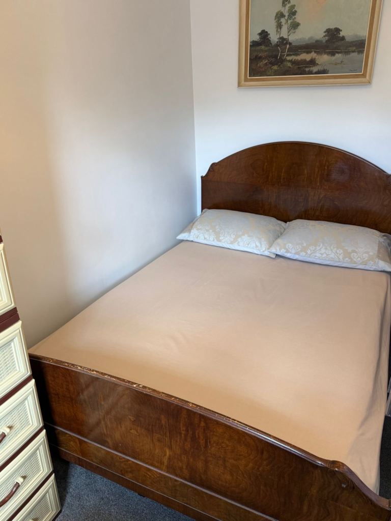 Antique bed with mattress 