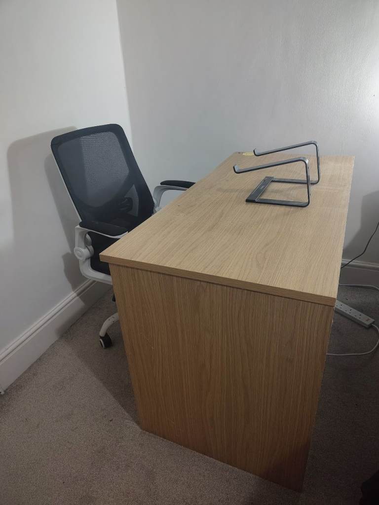 Strong Wooden Desk + Foldable Office Chair