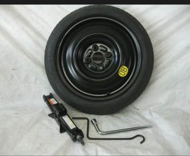 Space saver spare wheel and jack etc
