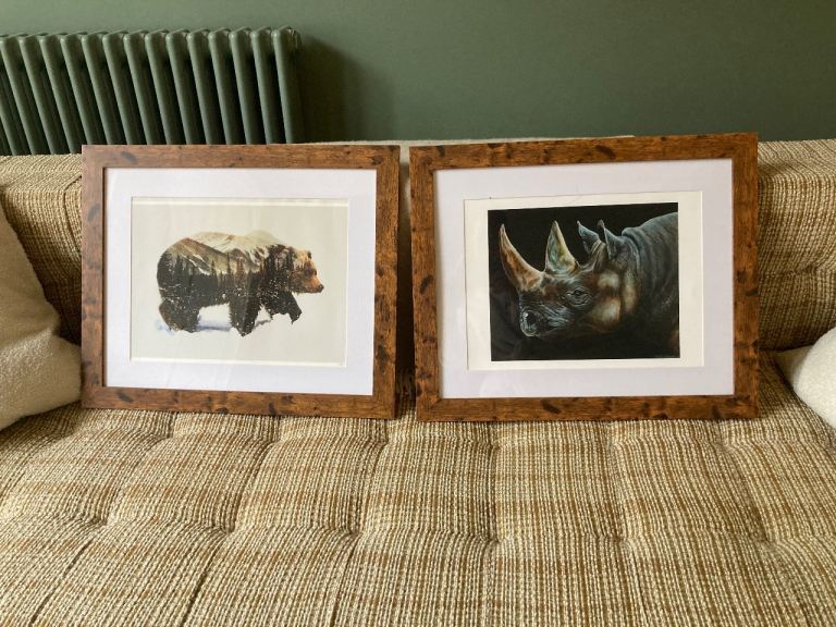 two pictures with frame