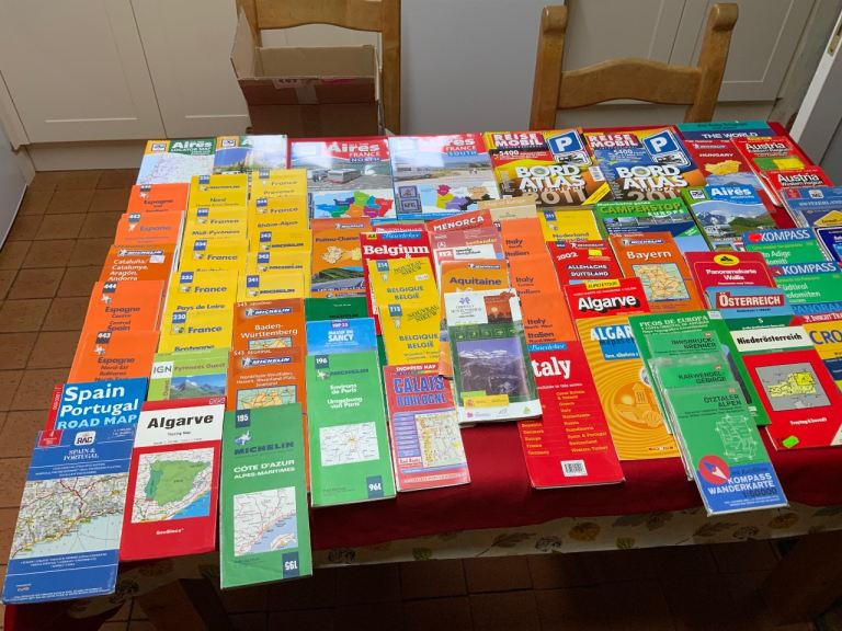 Job lot of continental maps and map books