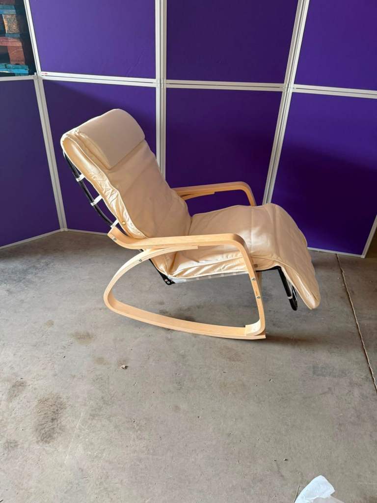 Comfortable Beige Rocking Armchair – new 
