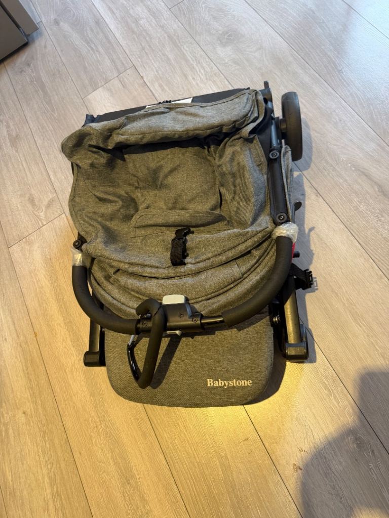 Babystone Grey Pushchair Stroller – Good Condition, Compact Fold