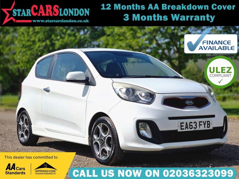  Kia Picanto 1.25 White Auto Euro 5 3dr Petrol Automatic