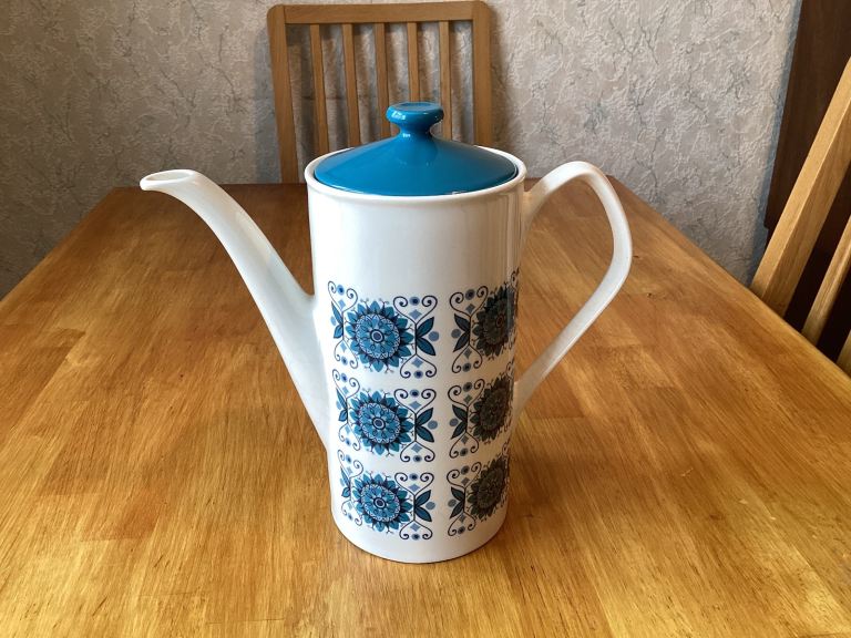Johnstone Coffee Pot Vintage 1970s Retro Ceramic Made in England Teapot