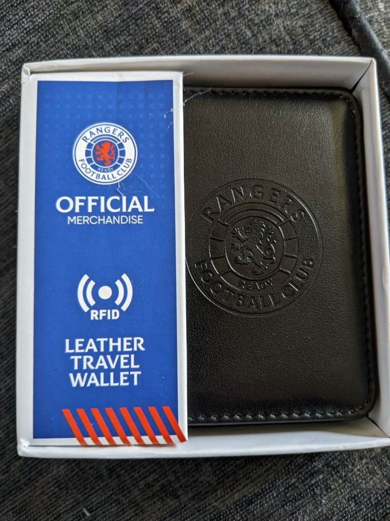 Glasgow rangers fc offical leather travel wallet new