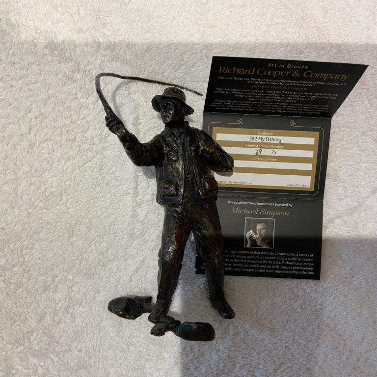 Richard Cooper & Company Bronze Fly Fishing Sculpture - Limited Edition