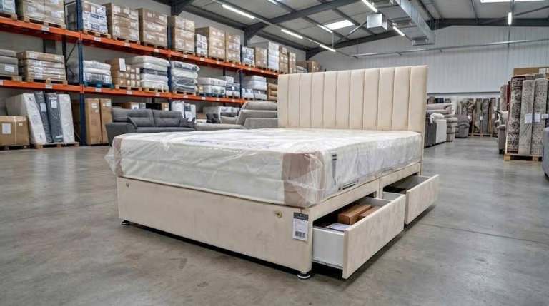Brand New 5FT King Bed + Foam Mattress & Storage Draws Optional >>>Amazing Deal 25% OFF>>>