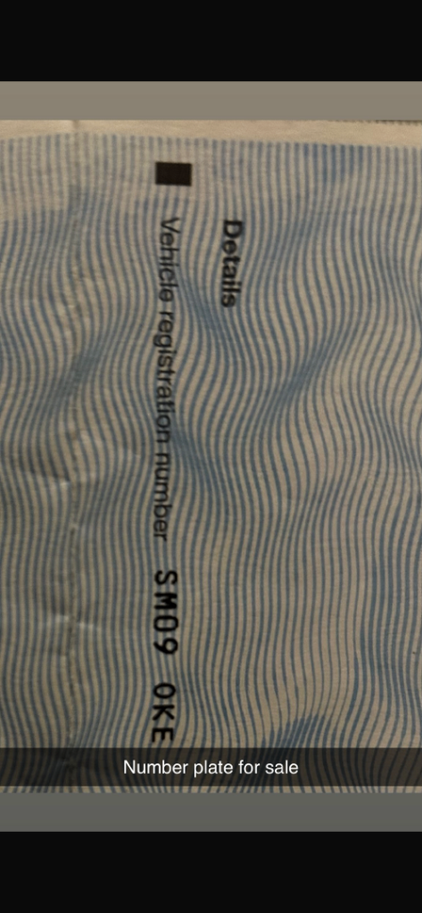 Number plate SM09OKE