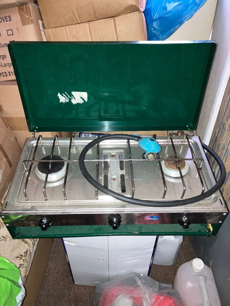 Twin gas hob for camper van camping or caravan motorhome