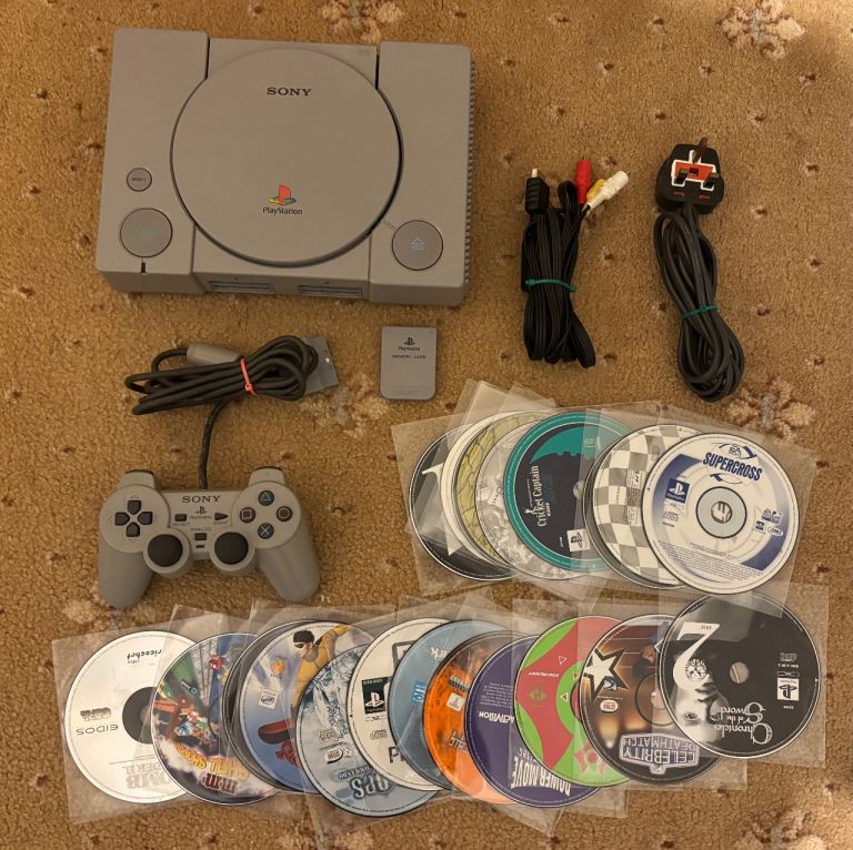 PlayStation 1 Console & Games.  PS1
