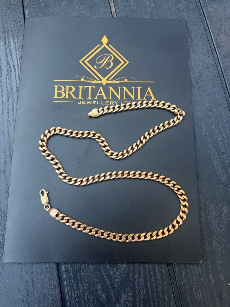Heavy Solid 9ct Yellow Gold Italian Curb Chain