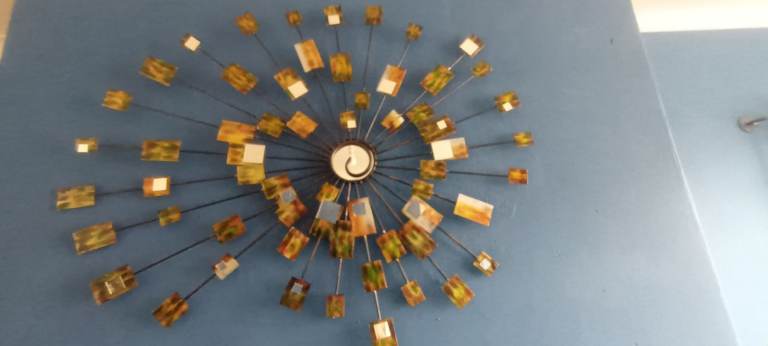 Large Metal Wall Art with Mirrors – Multicoloured, Good Condition
